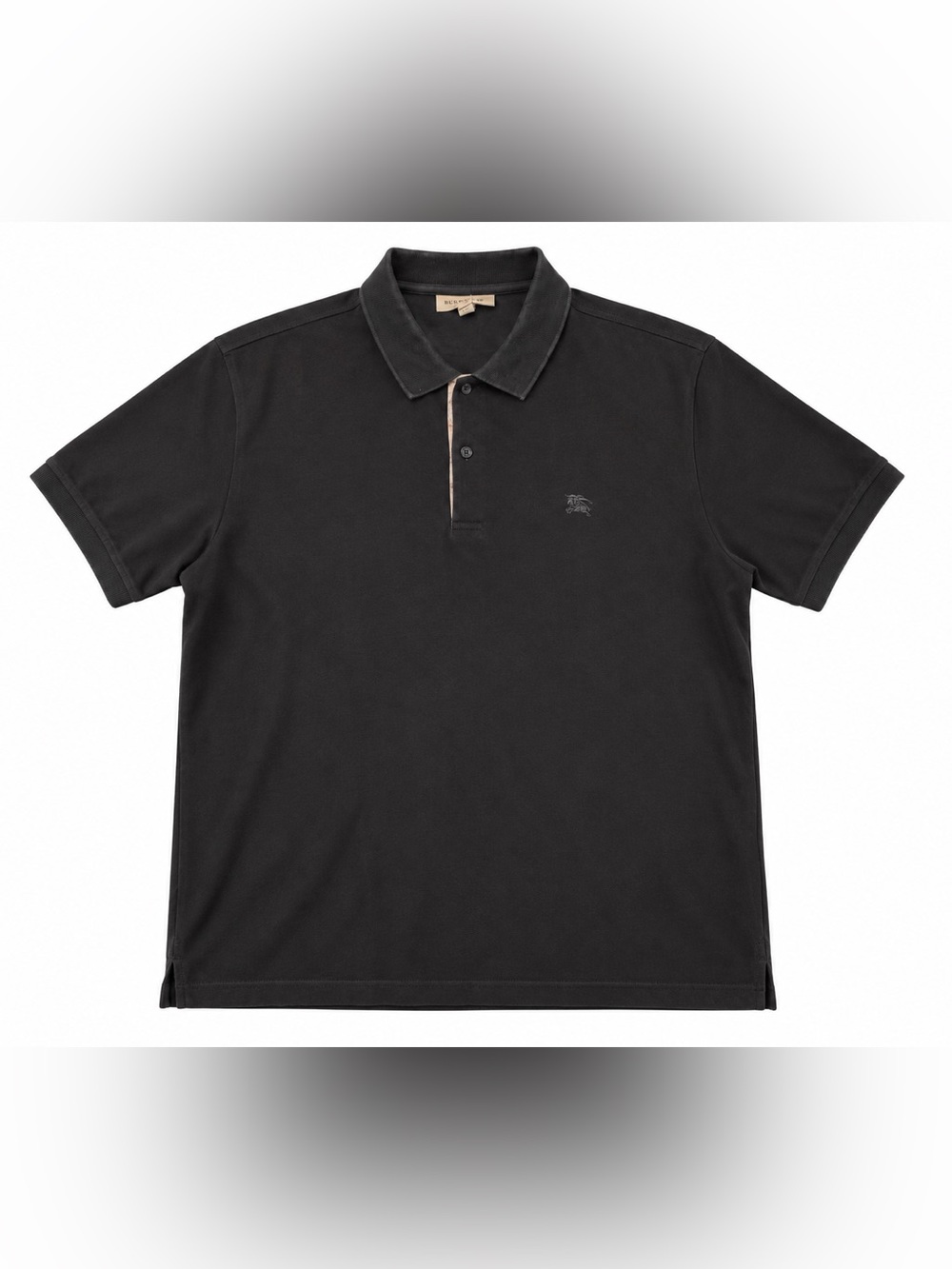 Burberry Black Short-Sleeve Polo with Signature Trim